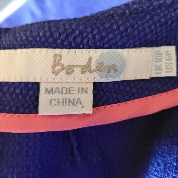 Boden Blue White Textured Pippa Tunic Dress Size 6P Style WH988 - Picture 7 of 14